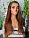 HD lace frontal Auburn 24” thick, blunt cut style