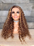 Brown + Blonde highlight lace frontal wig 24”