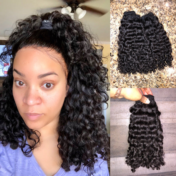 Indian curly bundle set 18’’18’’18’’+18’’ frontal