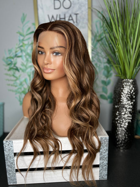 Brown + Blonde Highlight lace frontal wig 24’’