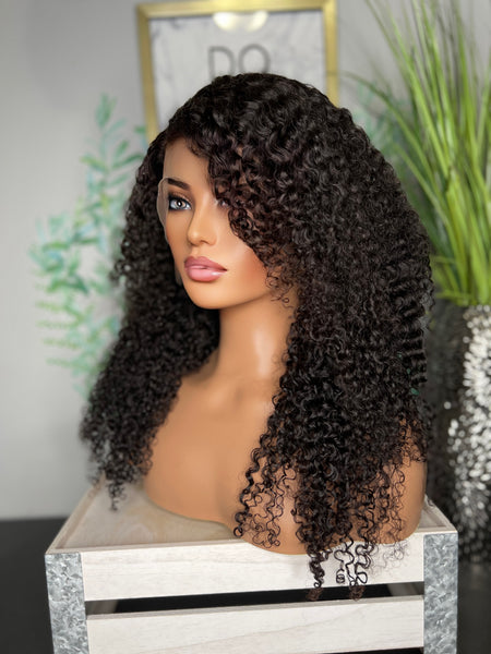 22” Vietnamese kinky curly frontal wig