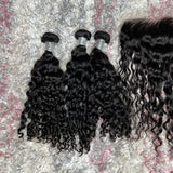 Indian curly bundle set 18’’18’’18’’+18’’ frontal