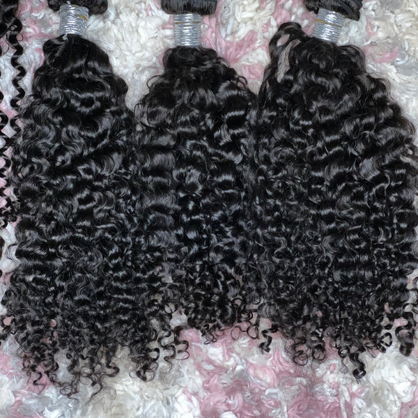 Indian Deep curly bundle set 20’’20’’20’’+HD frontal OR closure