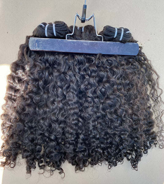 Indian Deep curly bundle set 20’’20’’20’’+HD frontal OR closure