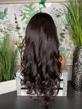 24’ Indian silky waves with light brown chunky highlights in front 13x6