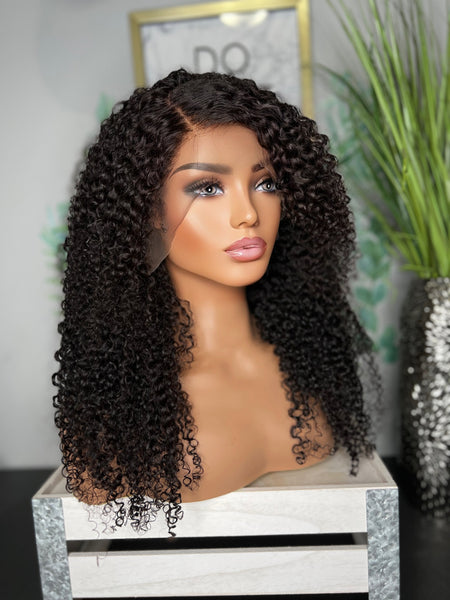22” Vietnamese kinky curly frontal wig