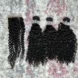 Indian Deep curly bundle set 20’’20’’20’’+HD frontal OR closure