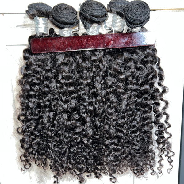 Indian Deep curly bundle set 20’’20’’20’’+HD frontal OR closure