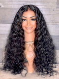Indian loose curly transparent 20’’ frontal wig 4 bundles layered 24’’24’’26’’26””