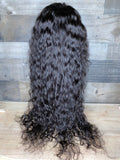 28'' Raw indian very wavy transparent frontal wig high density