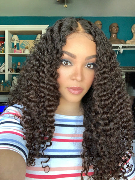 Cambodian deep curls, natural chocolate color