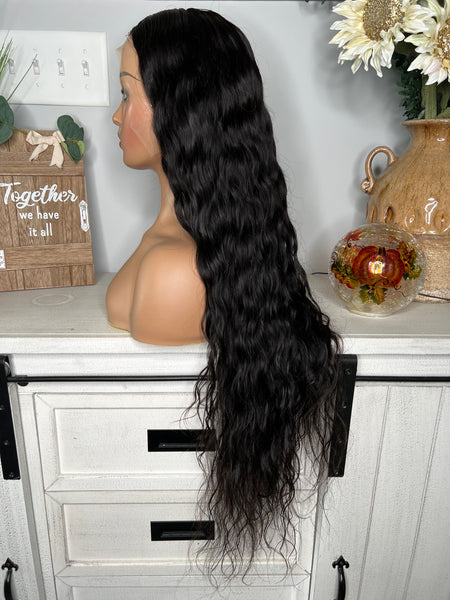 Ultra long 30'' Indian wavy wig with HD lace