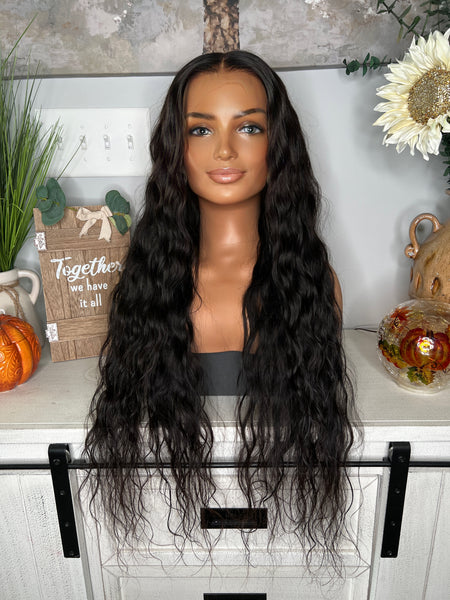 Ultra long 30'' Indian wavy wig with HD lace