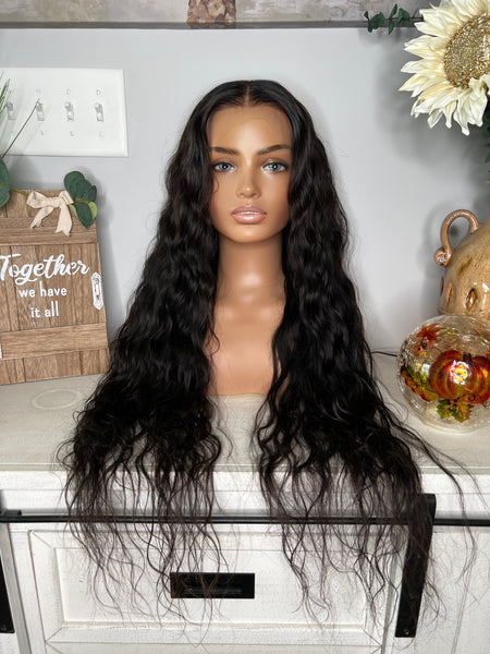 Ultra long 30'' Indian wavy wig with HD lace