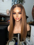 Clearance wig HD lace kinky straight custom color size small