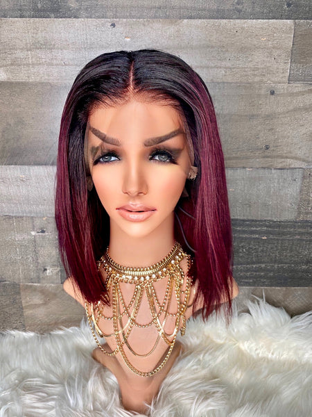 Raspberry frontal unit with dark roots 12”