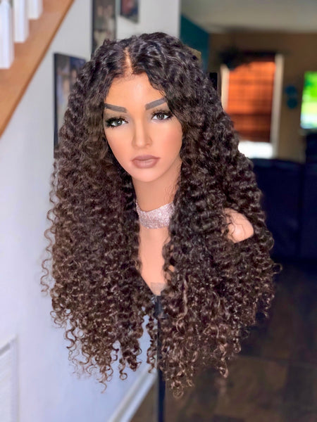 Cambodian deep curls, natural chocolate color