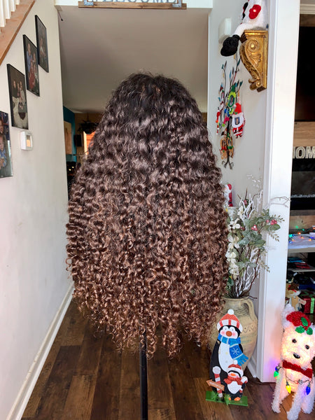 Cambodian deep curls, natural chocolate color