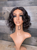 Cute indian loose curls  closure wig 8”