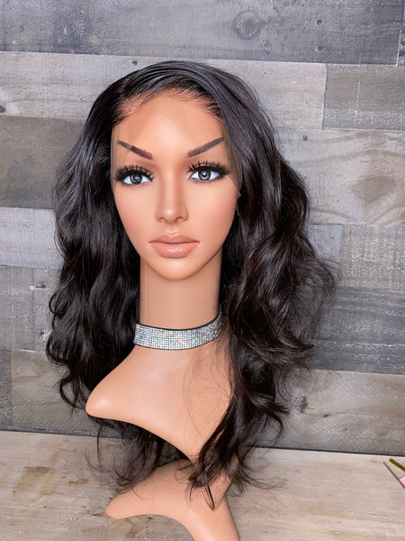 18’’ indian silky loose waves frontal wig high density