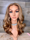 20’’ indian loose wavy frontal wig with custom honey color