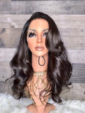 18” Raw Indian waves lace frontal wig 2.5 bundles