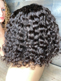 14” frontal bob wig Raw Indian curly natural color