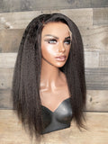 20’’ Vietnamese kinky straight frontal wig natural medium brown