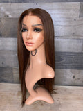 18” frontal wig Indian silky brown