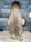Long thick density double drawn 28” Vietnamese highlight blonde