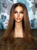 Clearance wig HD lace kinky straight custom color size small