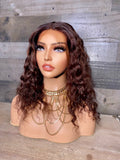 Full lace with copper brown indian curls natural density 14”