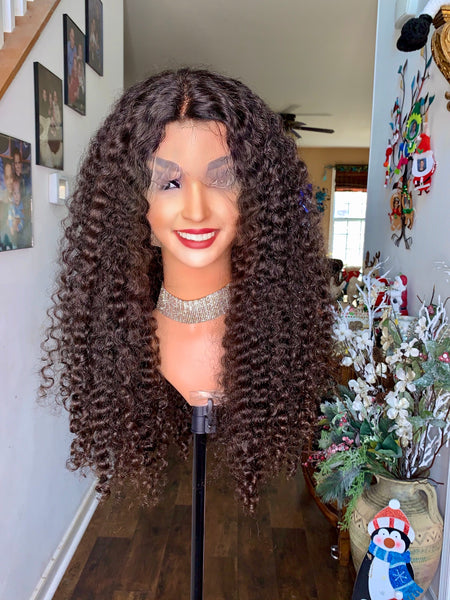 Cambodian deep curls, natural chocolate color