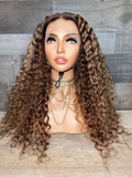 {Made to order} 24’’ frontal wig with brown coloring + blonde highlights