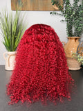 Sexy red Cambodian curly 360 frontal wig