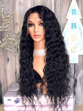 28'' Raw indian very wavy transparent frontal wig high density