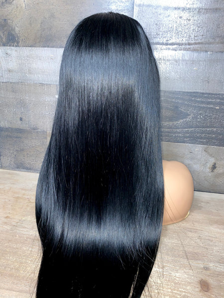 Stunning full lace Indian 180% jet black color 24”