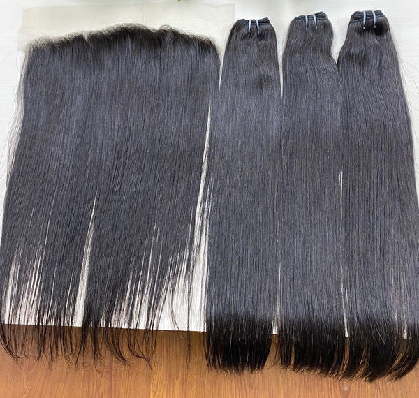 3 bundle/frontal set Vietnamese super double drawn 22”