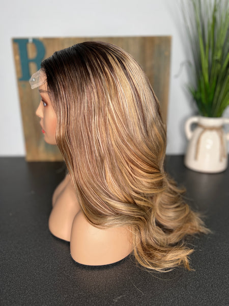 20” brown and blonde highlight 5x5 HD lace