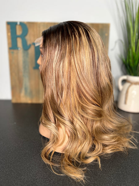 20” brown and blonde highlight 5x5 HD lace
