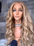 24” blonde ombré highlight FULL LACE wig