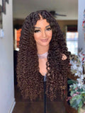 Cambodian deep curls, natural chocolate color