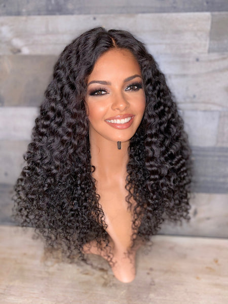 20” Cambodian curls frontal wig beautiful natural brown