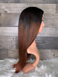 Leave out wig with custom color 22” Vietnamese straight 3 bundle