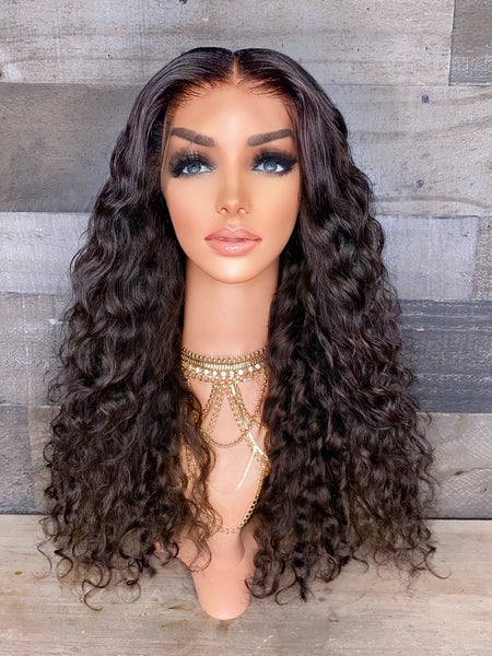 22’’ indian raw curly frontal wig high density