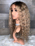 Blonde indian curly frontal unit