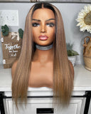 Honey blonde lace frontal wig 22