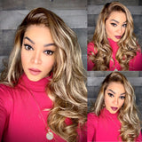 Blonde highlight frontal wig, trans lace normal density 24’’