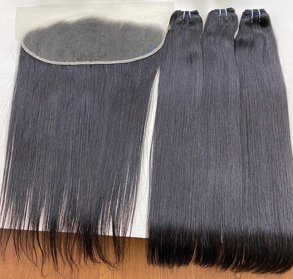 3 bundle/frontal set Vietnamese super double drawn 22”