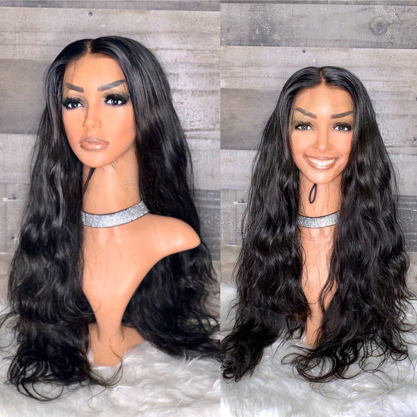 Raw Indian silky wavy unit in natural  color 26”